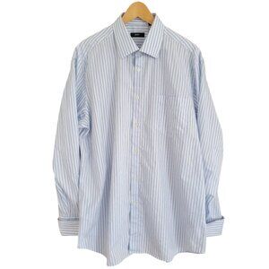 Hugo Boss Men’s Dress Shirt – Blue & White Stripe (17.5 / 36–37) **NWT***